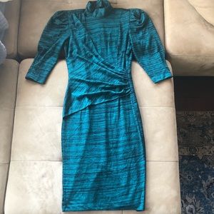 ALL THAT JAZZ vintage teal knee-length dress